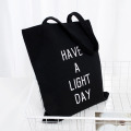 Promotion Eco-Friendly Wholesale Black Tote Grocery Bags Canvas Recycled Shopping Bag with Custom Printing Logo